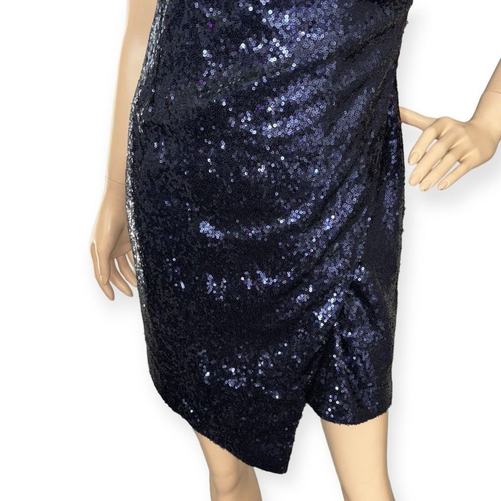 LULUS Disco Nights Sequin Bodycon Mini Dress in Navy Blue Size Med NEW - Picture 10 of 16